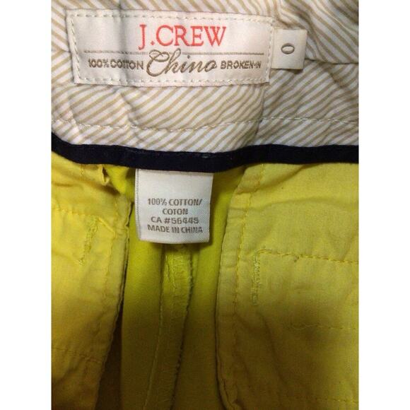 J Crew Womens Broken In Chino 100% Cotton Shorts Yellow Size 0 Preppy Summer - Picture 3 of 7